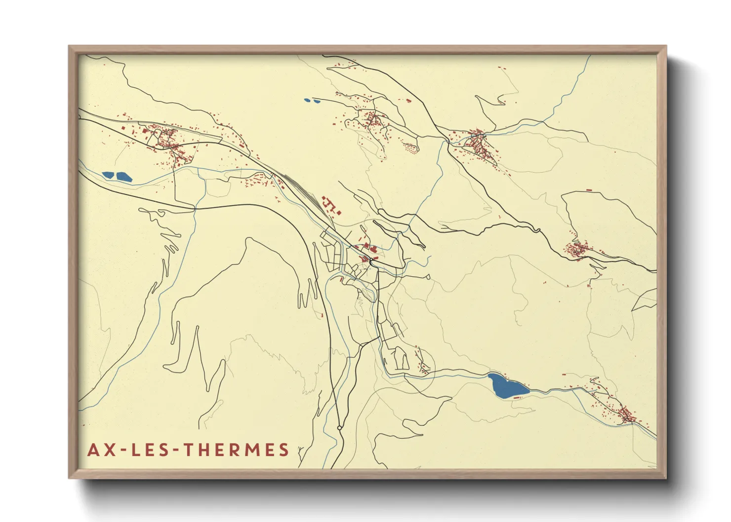 Une affiche de carte sur Ax-les-Thermes
