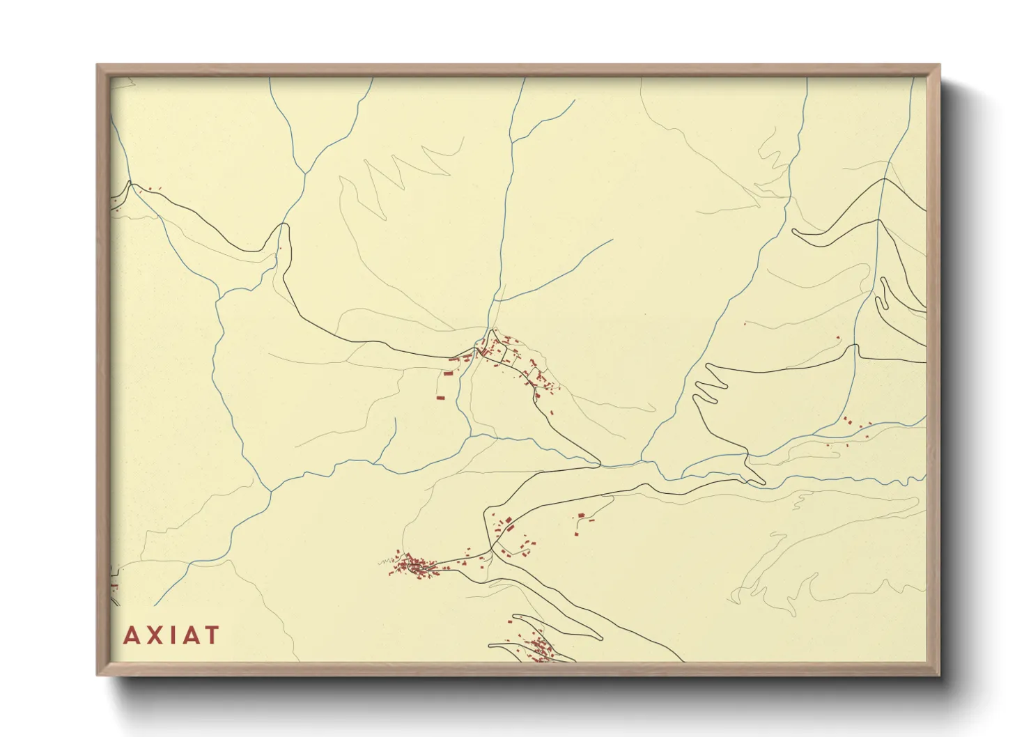 Une affiche de carte sur Axiat