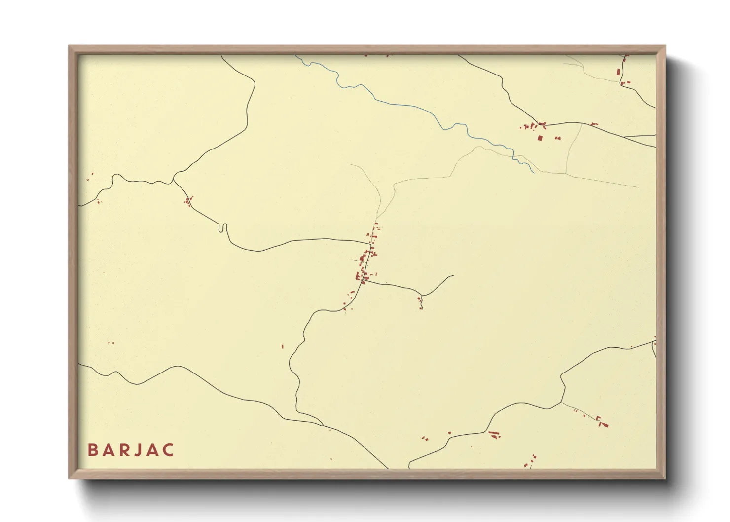 Une affiche de carte sur Barjac