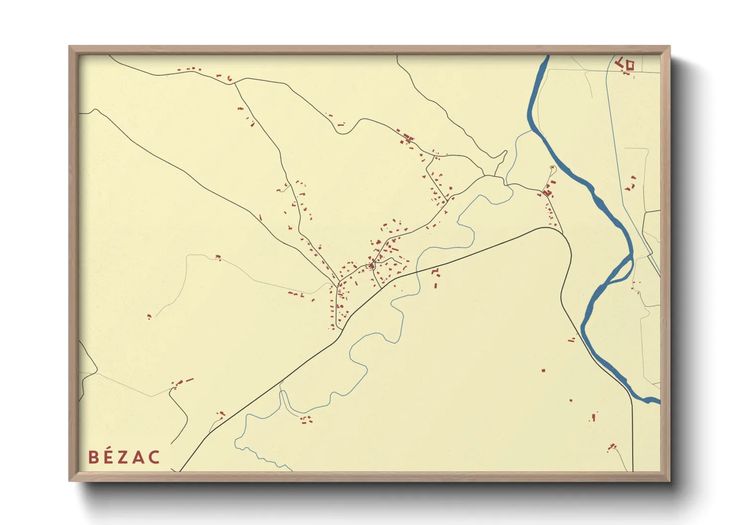 Une affiche de carte sur Bézac