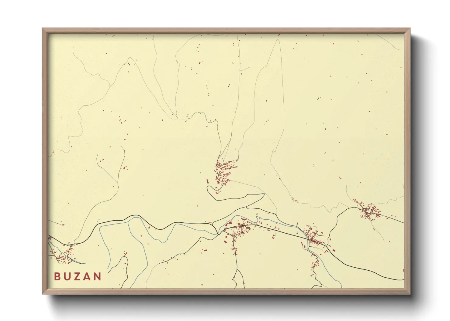 Une affiche de carte sur Buzan
