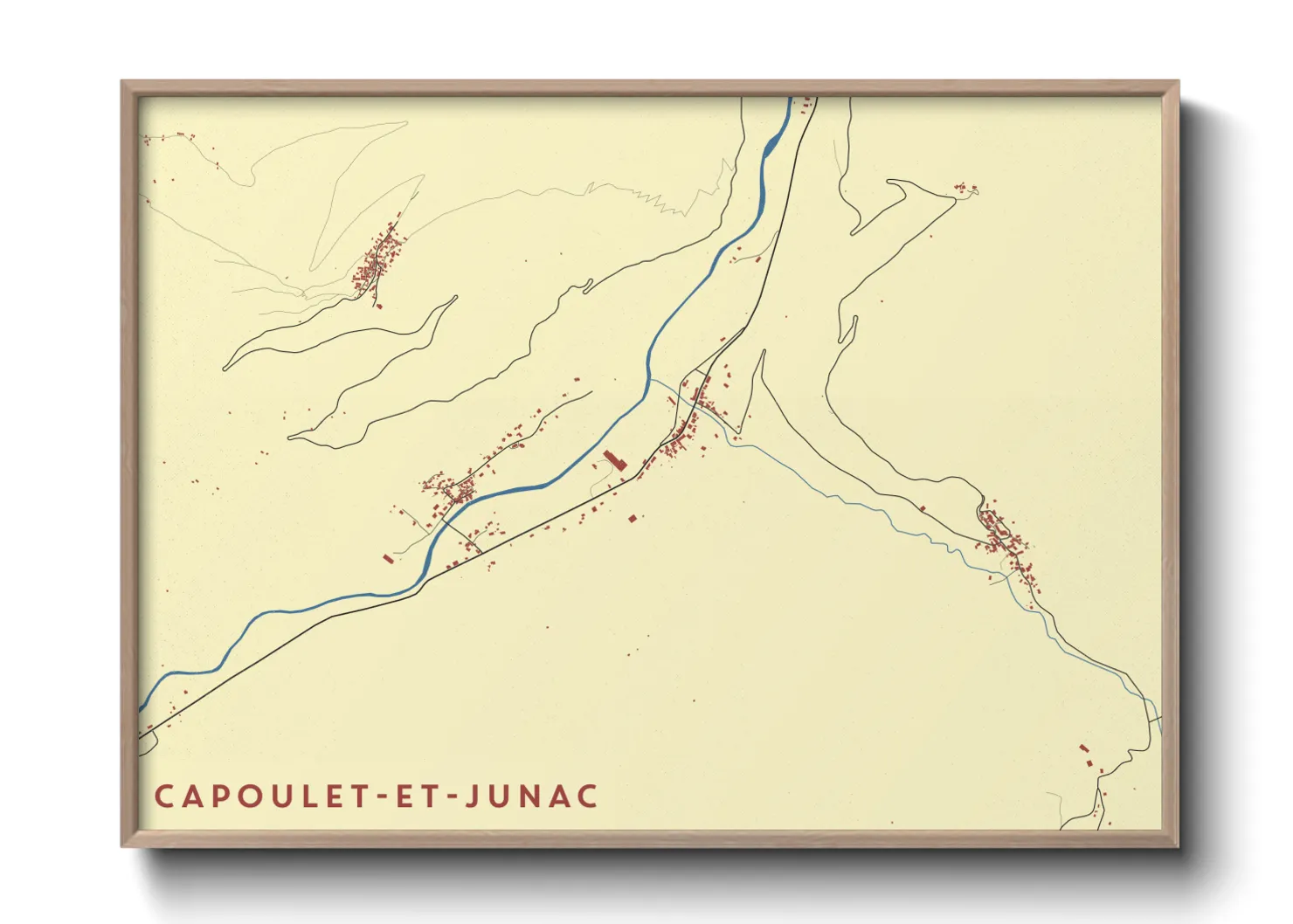 Une affiche de carte sur Capoulet-et-Junac