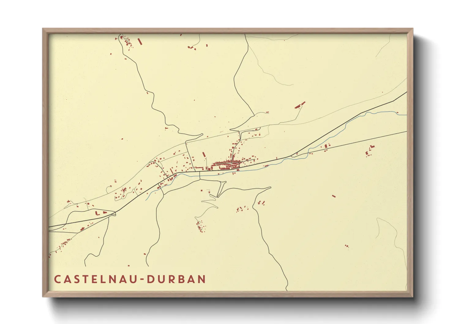 Une affiche de carte sur Castelnau-Durban