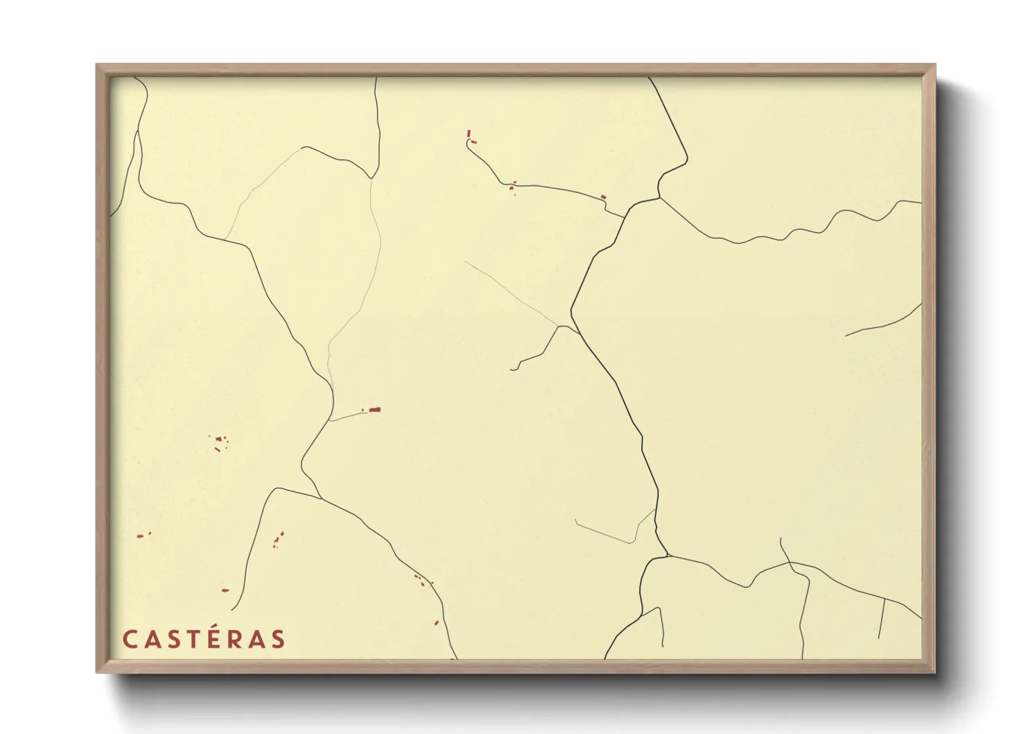 Une affiche de carte sur Castéras