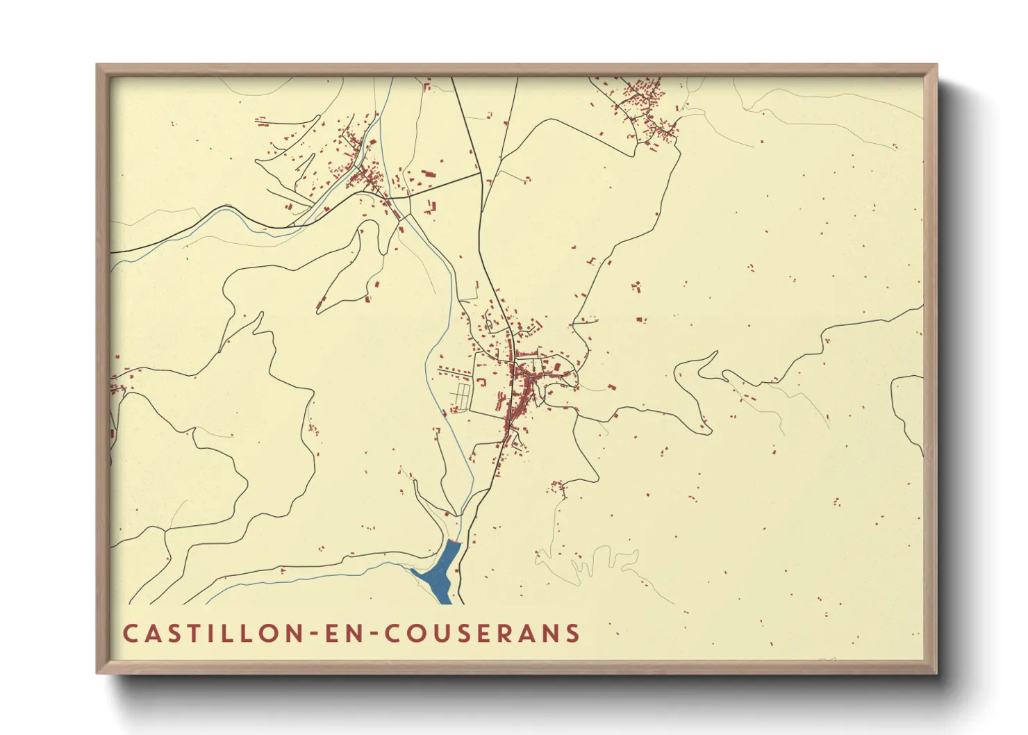 Une affiche de carte sur Castillon-en-Couserans