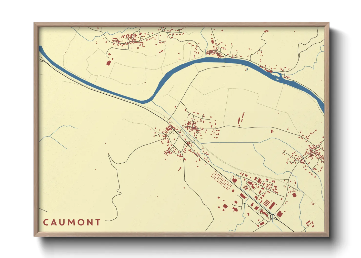 Une affiche de carte sur Caumont