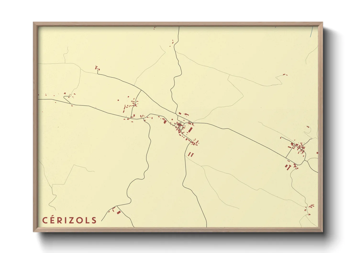 Une affiche de carte sur Cérizols