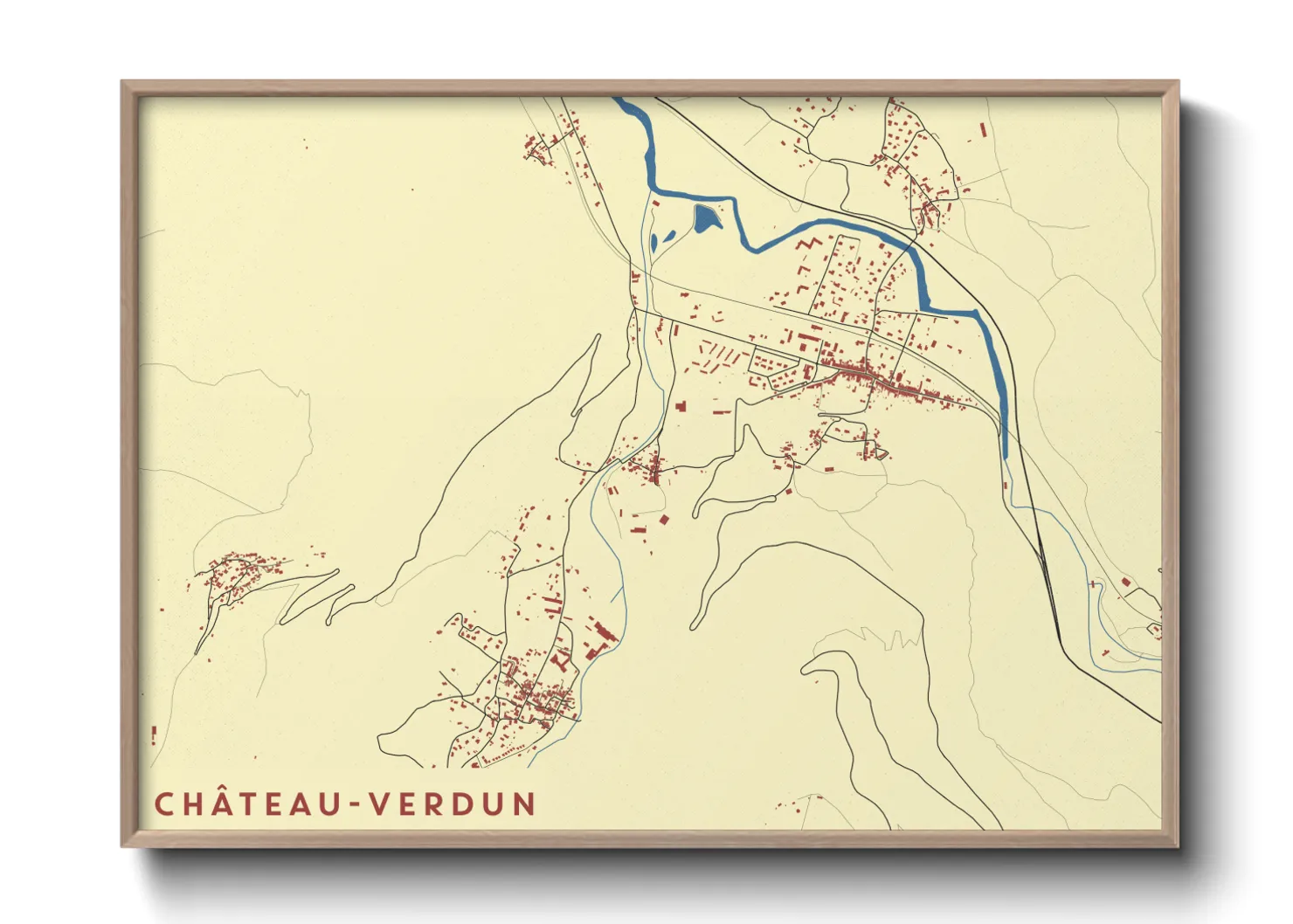 Une affiche de carte sur Château-Verdun