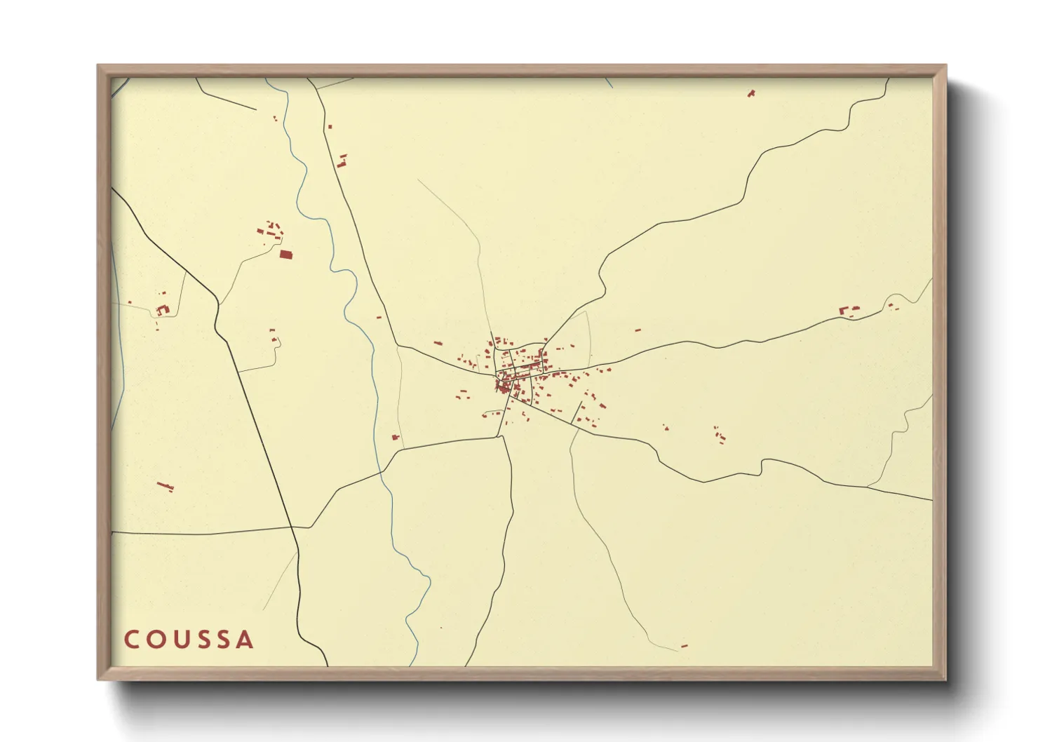 Une affiche de carte sur Coussa