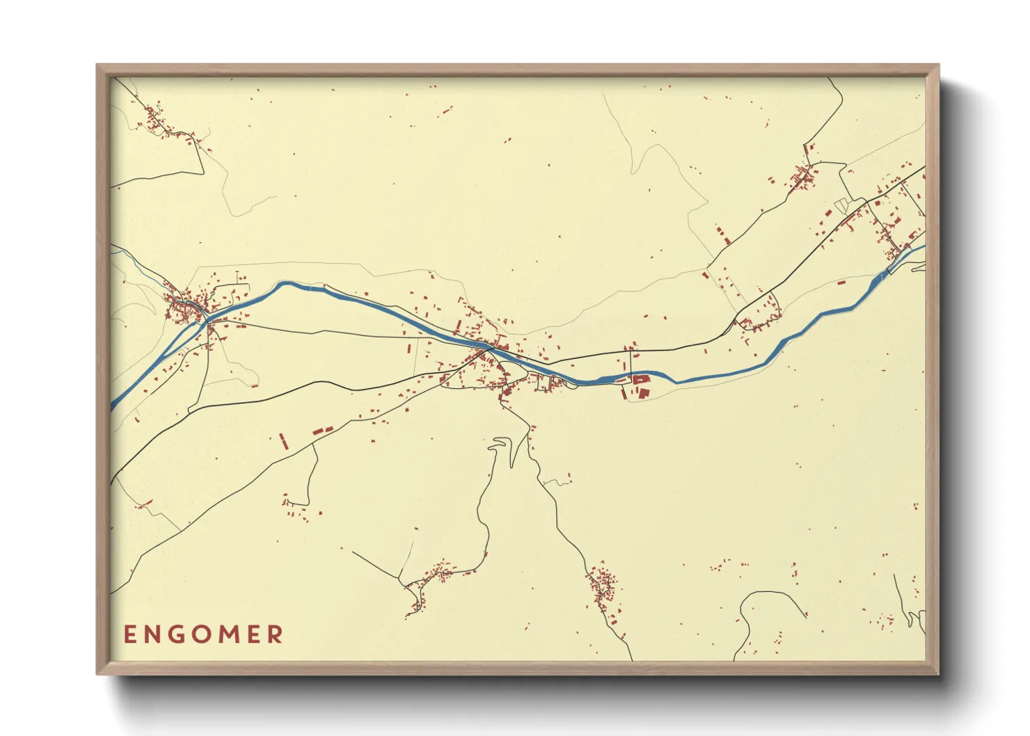 Une affiche de carte sur Engomer