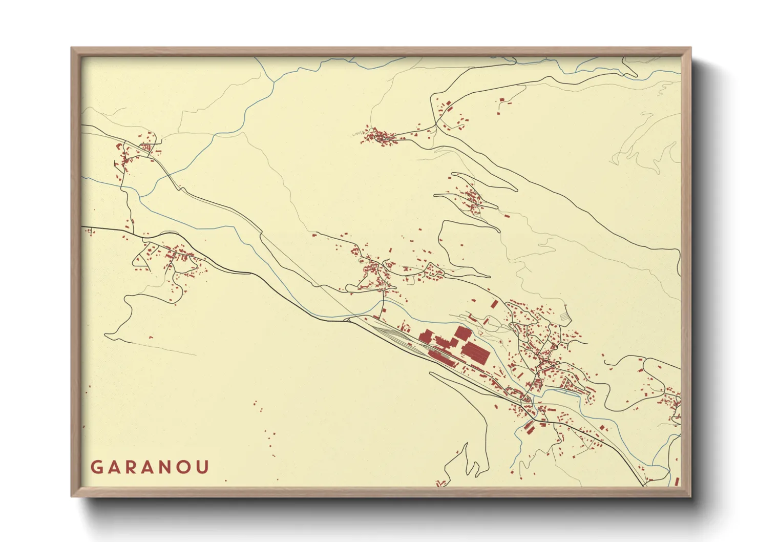 Une affiche de carte sur Garanou