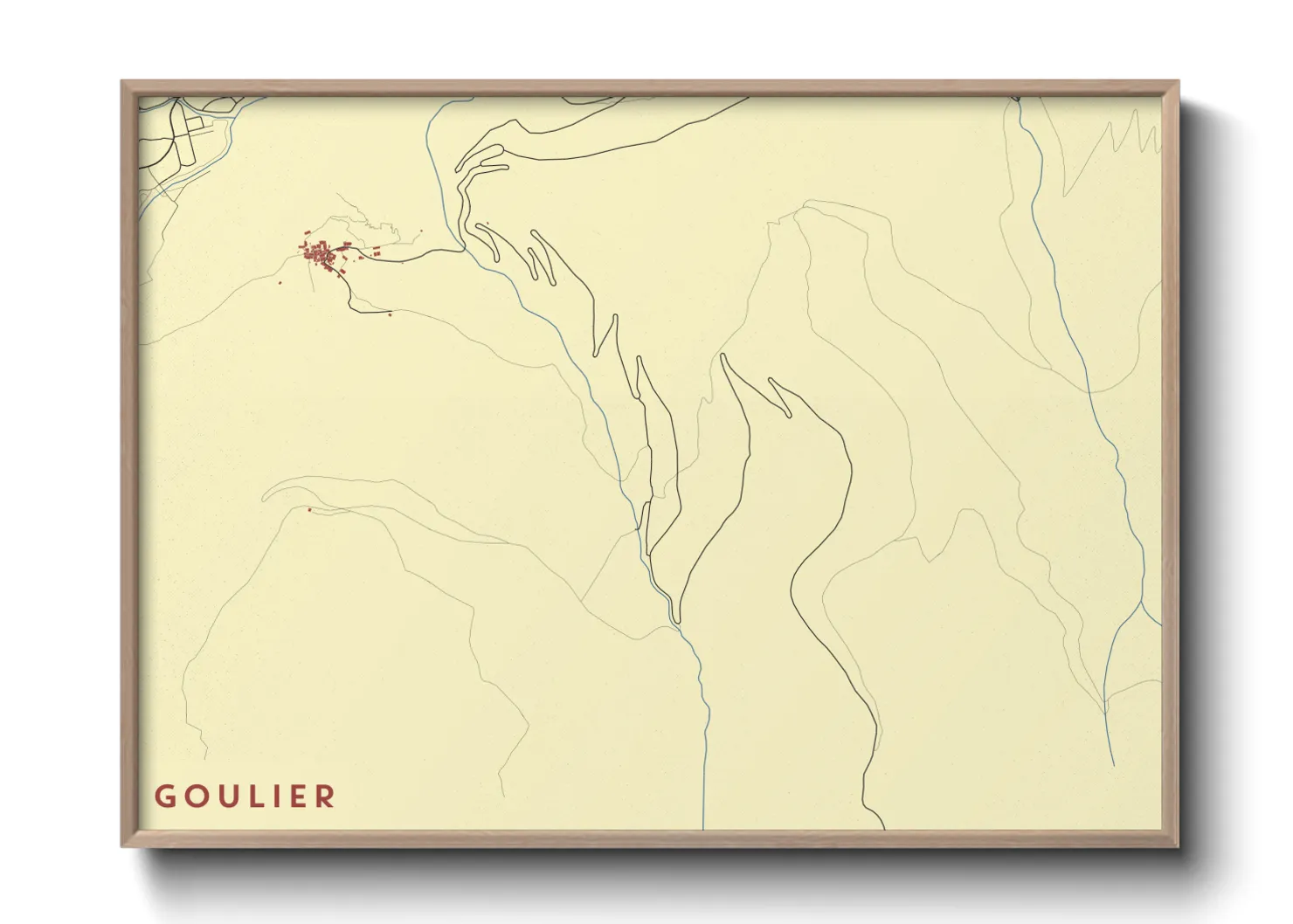 Une affiche de carte sur Goulier
