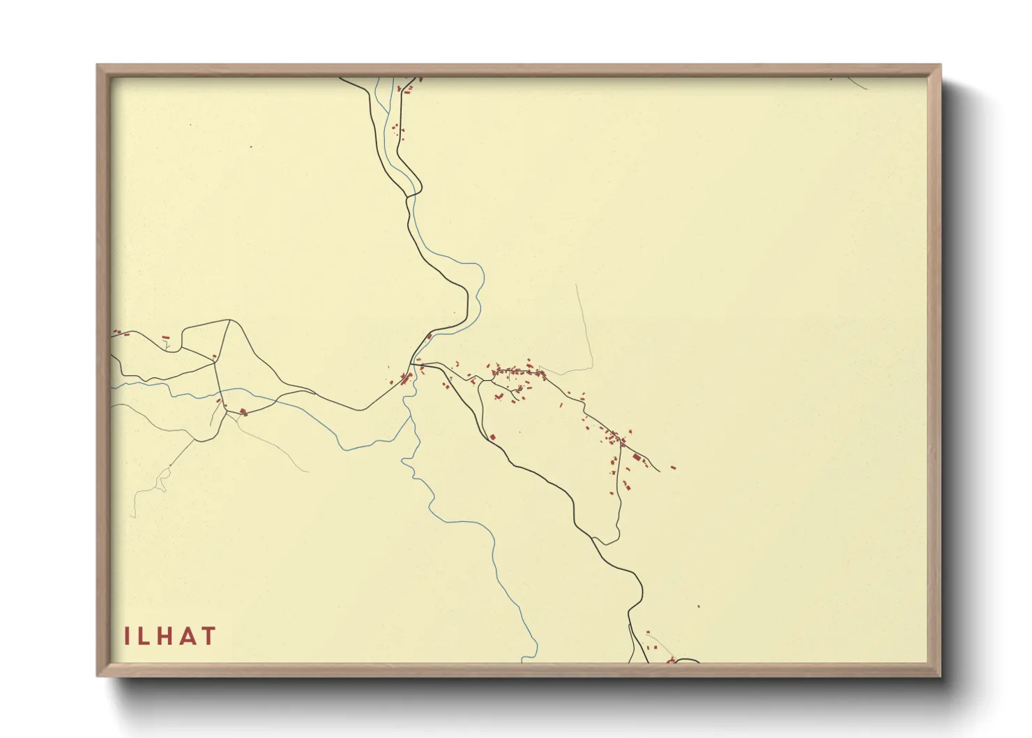 Une affiche de carte sur Ilhat