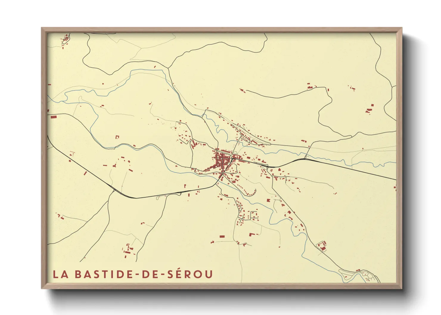 Une affiche de carte sur La Bastide-de-Sérou