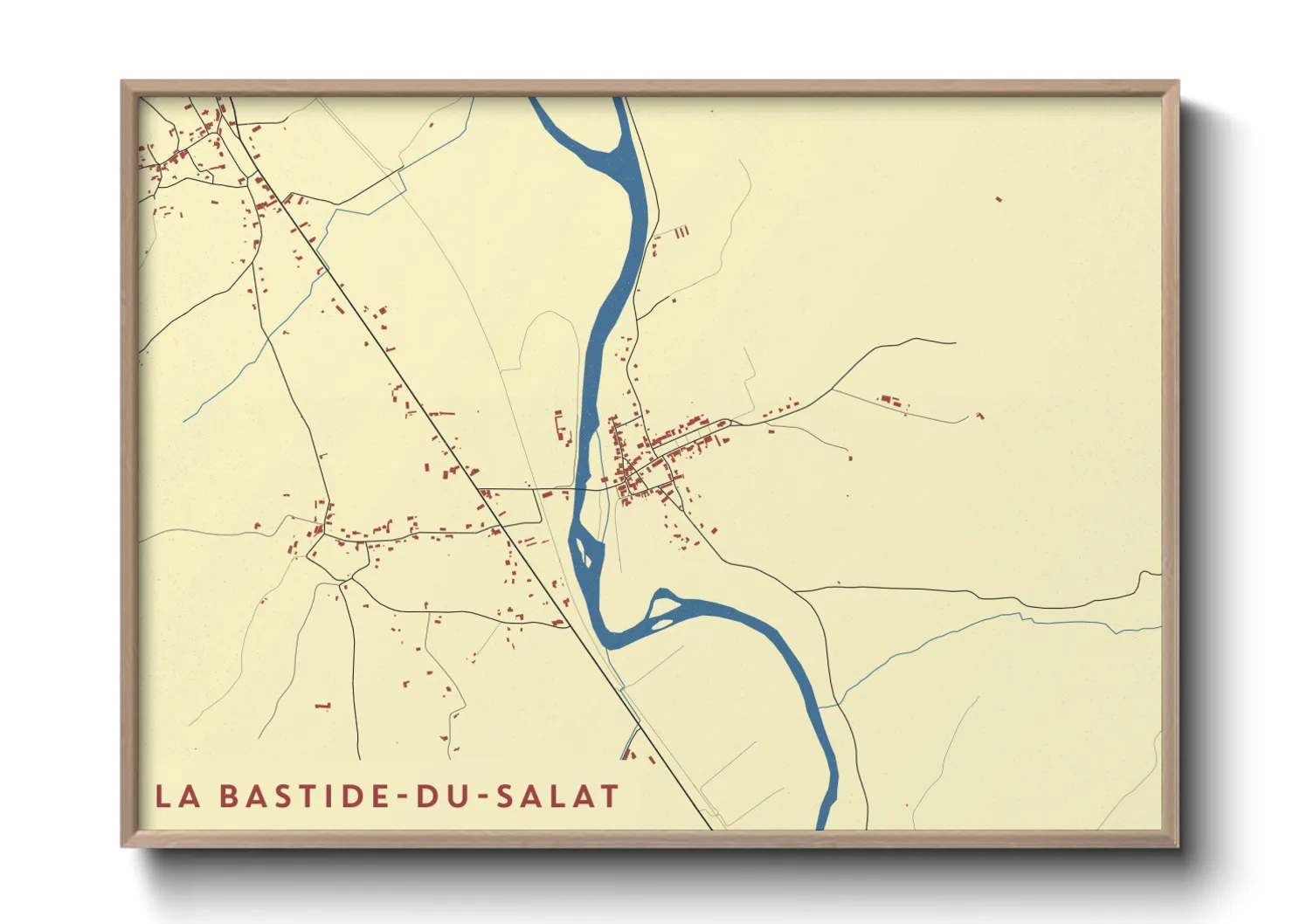 Une affiche de carte sur La Bastide-du-Salat