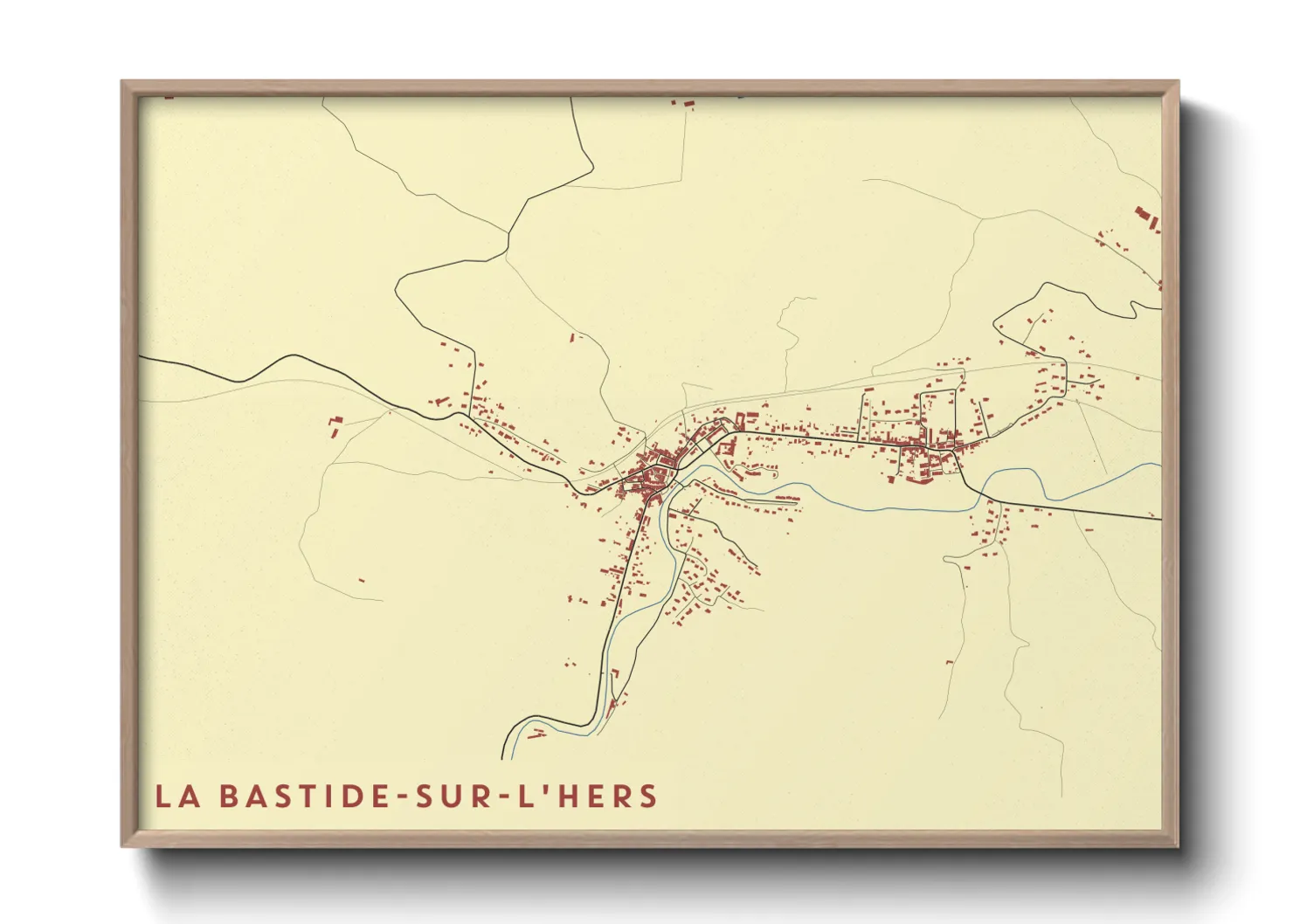 Une affiche de carte sur La Bastide-sur-l'Hers