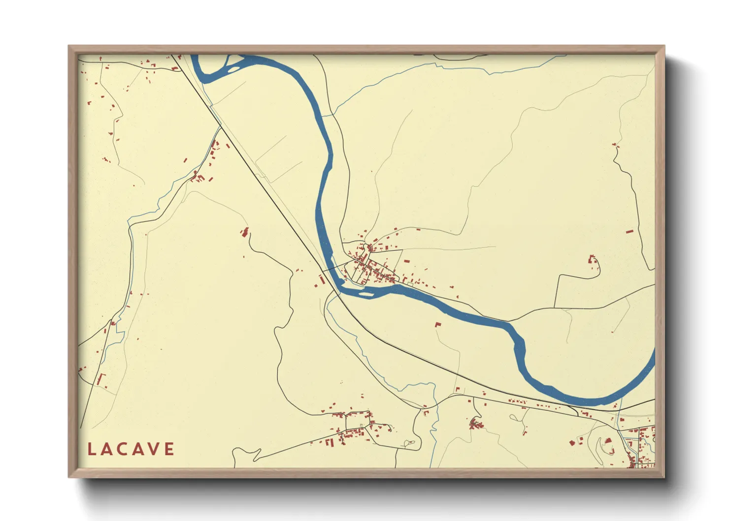 Une affiche de carte sur Lacave