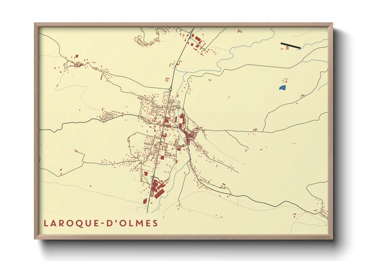 Une affiche de carte sur Laroque-d'Olmes