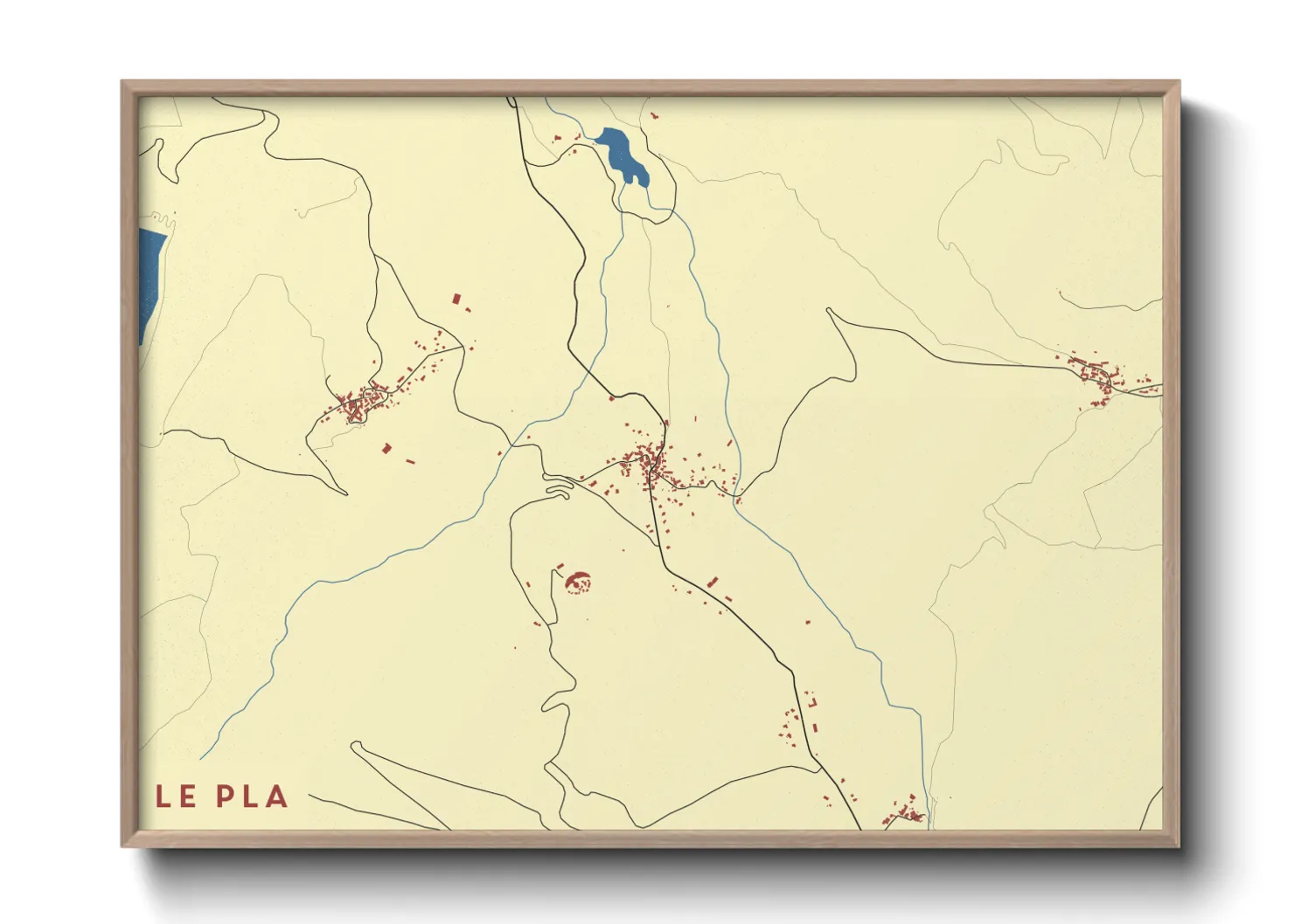 Une affiche de carte sur Le Pla