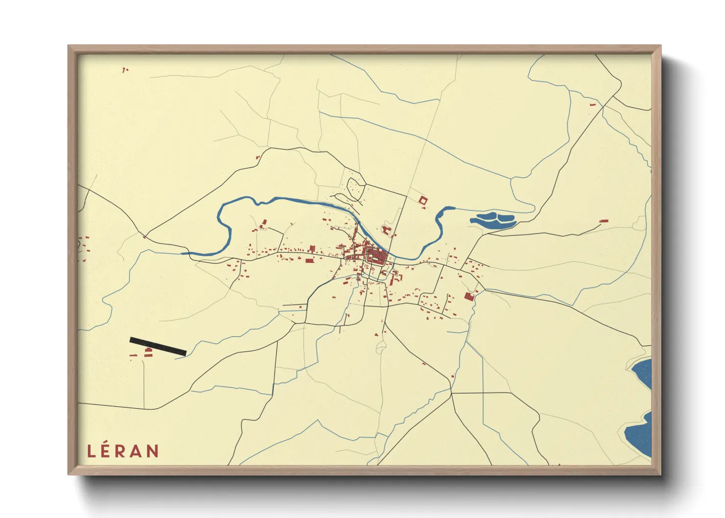 Une affiche de carte sur Léran