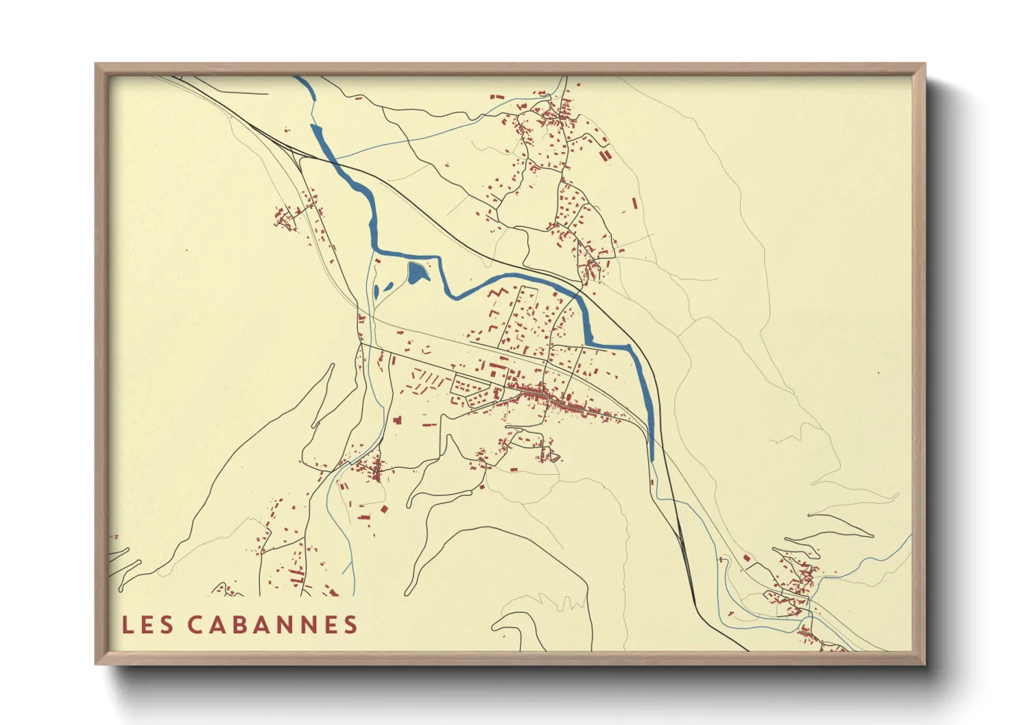 Une affiche de carte sur Les Cabannes