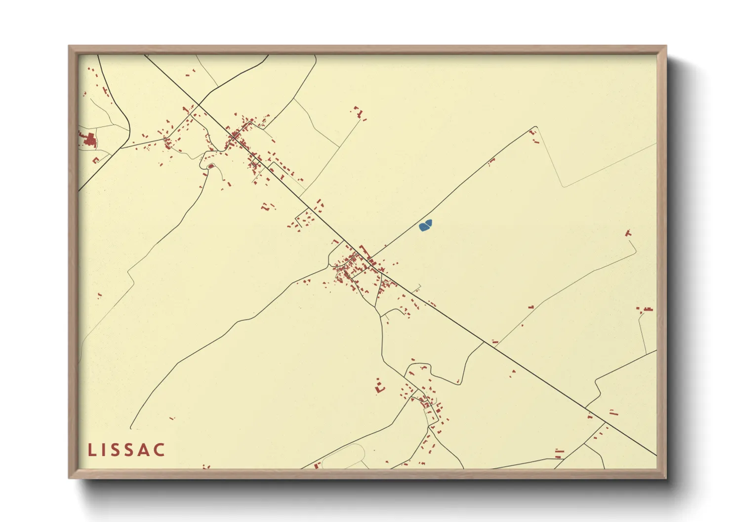 Une affiche de carte sur Lissac