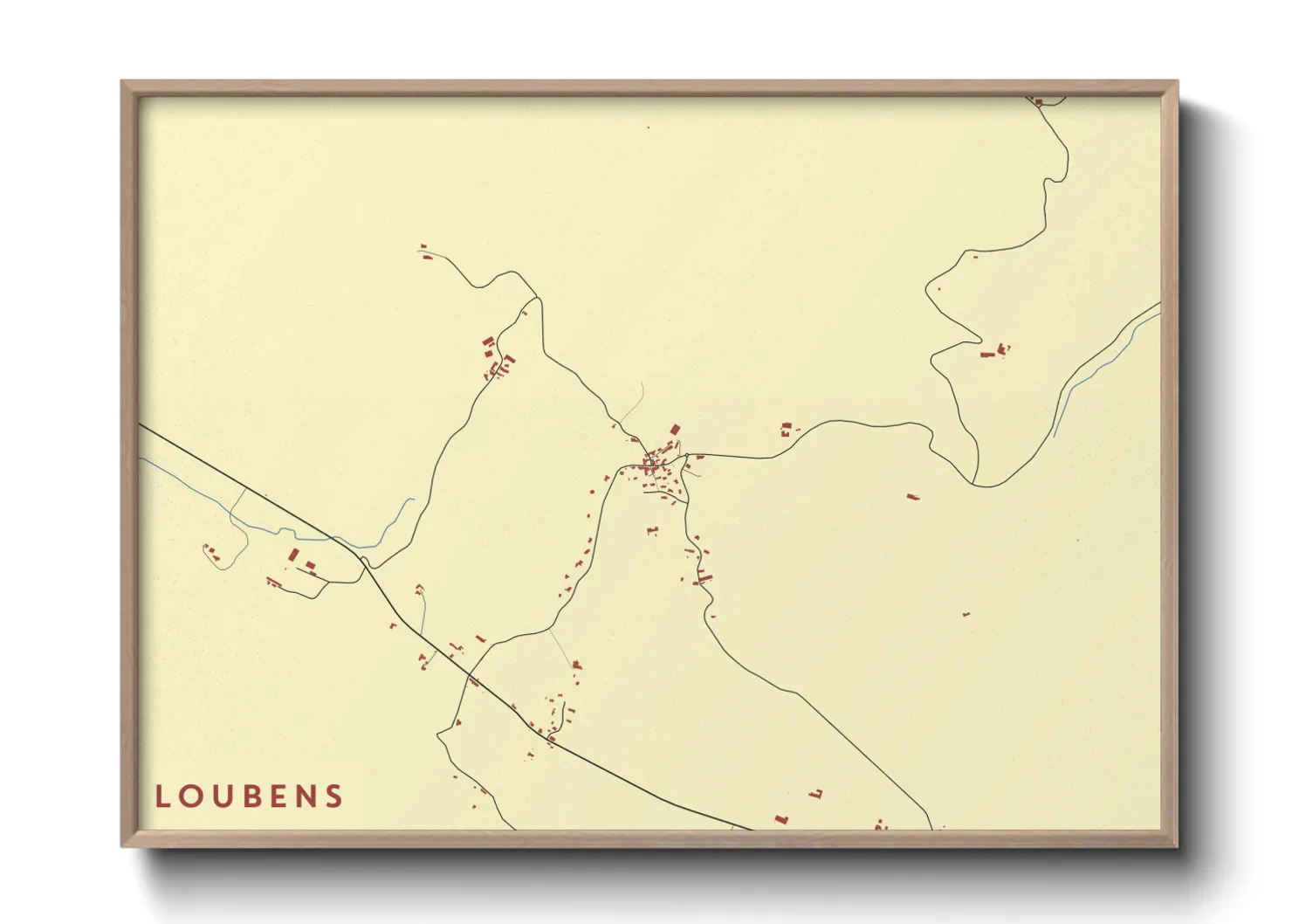 Une affiche de carte sur Loubens