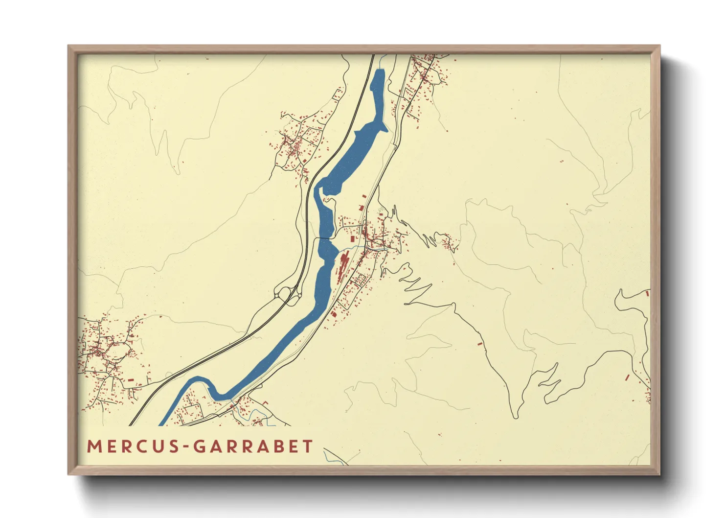 Une affiche de carte sur Mercus-Garrabet