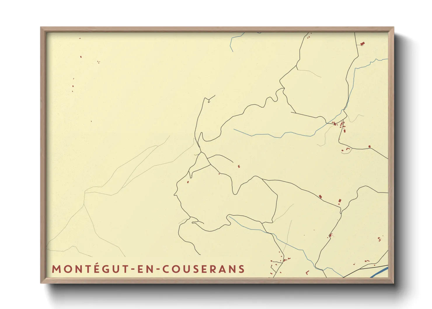 Une affiche de carte sur Montégut-en-Couserans