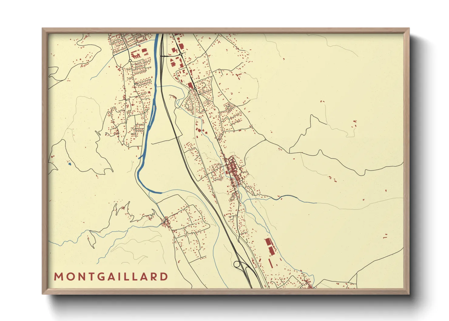 Une affiche de carte sur Montgaillard