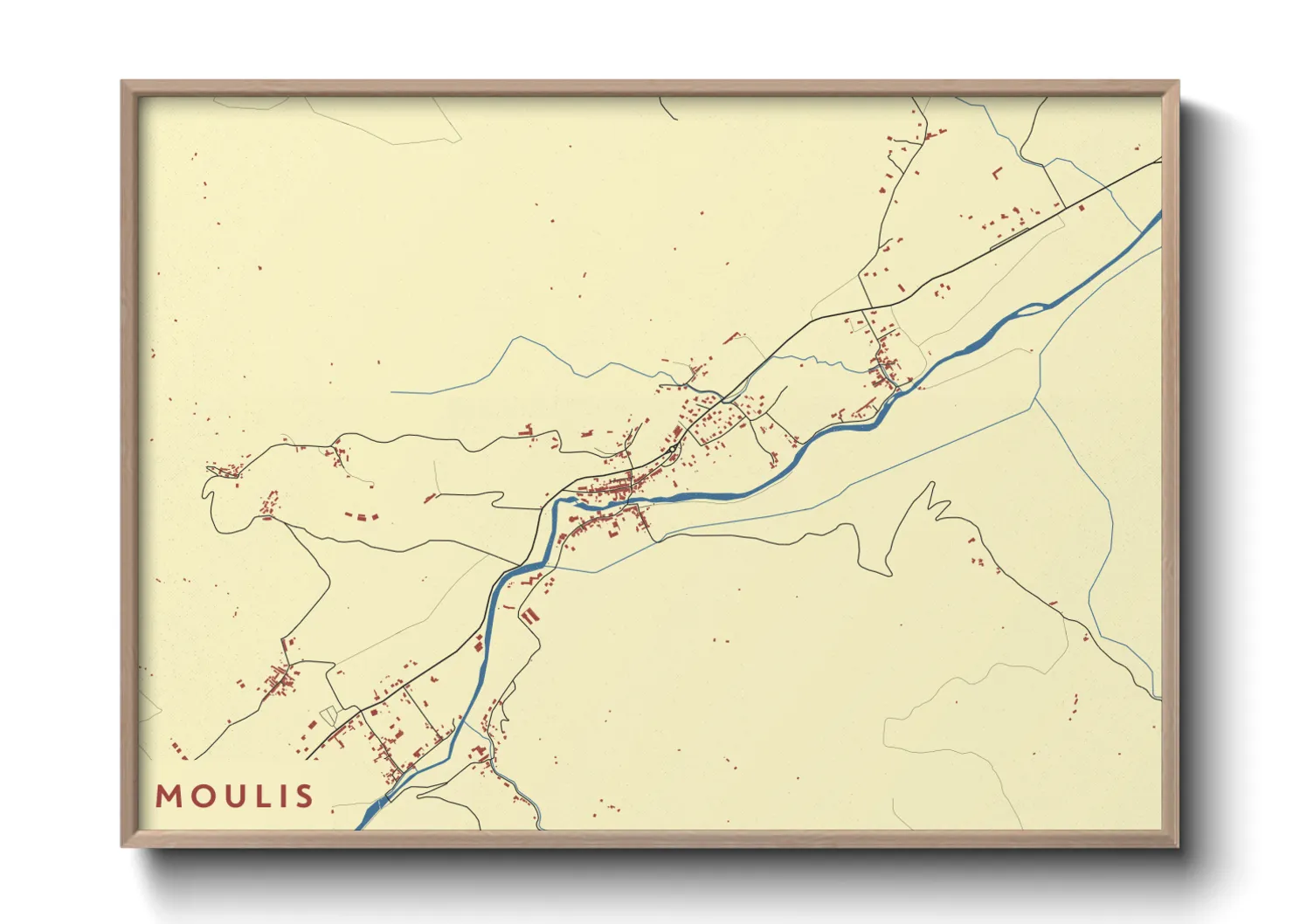 Une affiche de carte sur Moulis