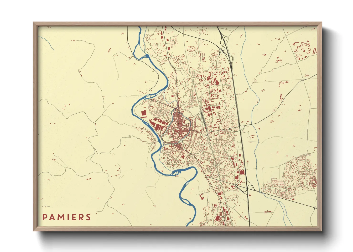 Une affiche de carte sur Pamiers