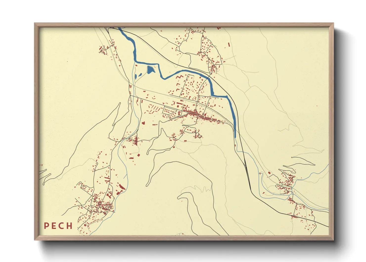 Une affiche de carte sur Pech