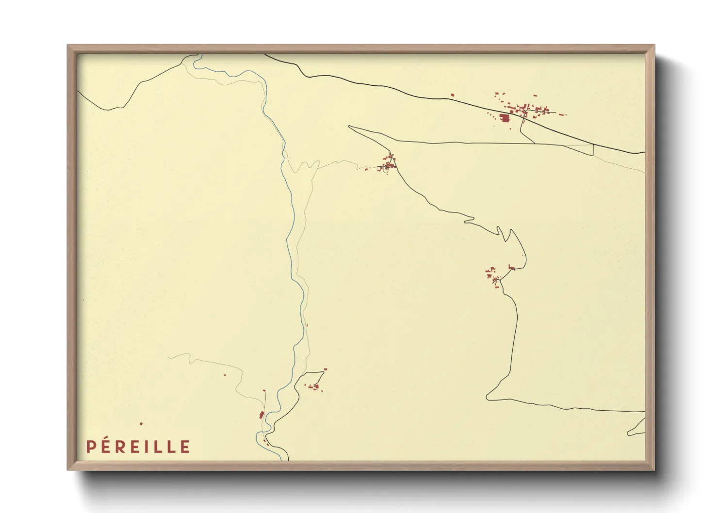 Une affiche de carte sur Péreille