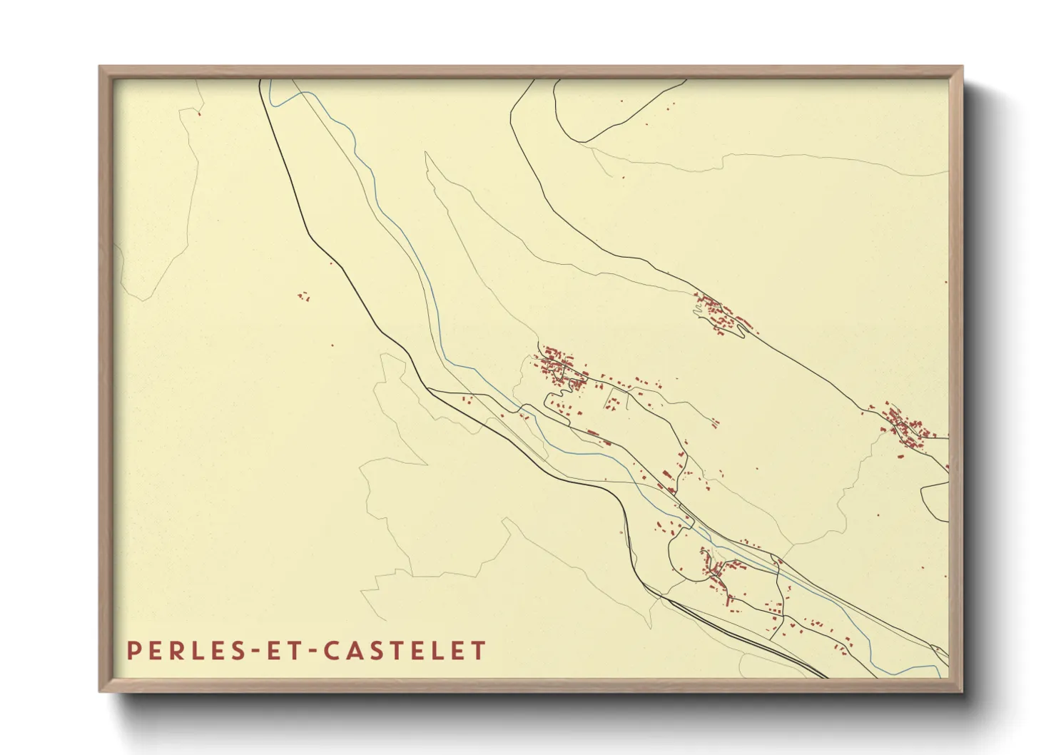 Une affiche de carte sur Perles-et-Castelet