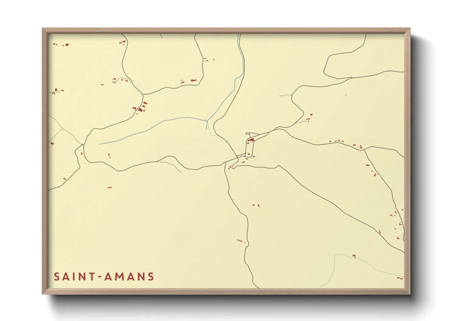 Une affiche de carte sur Saint-Amans