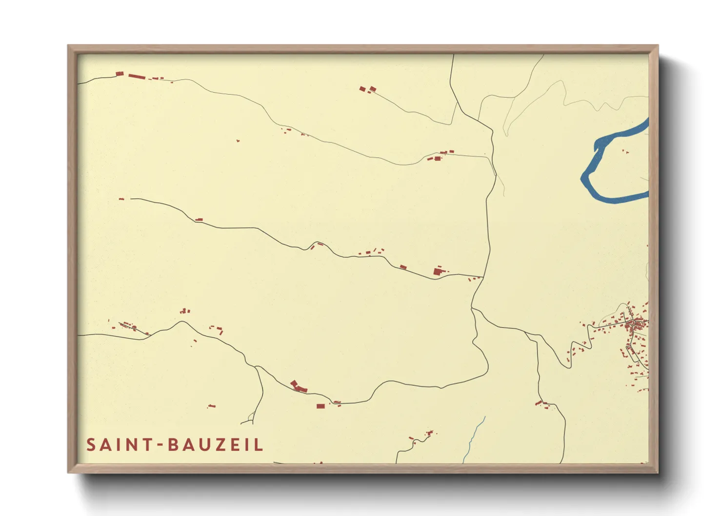 Une affiche de carte sur Saint-Bauzeil