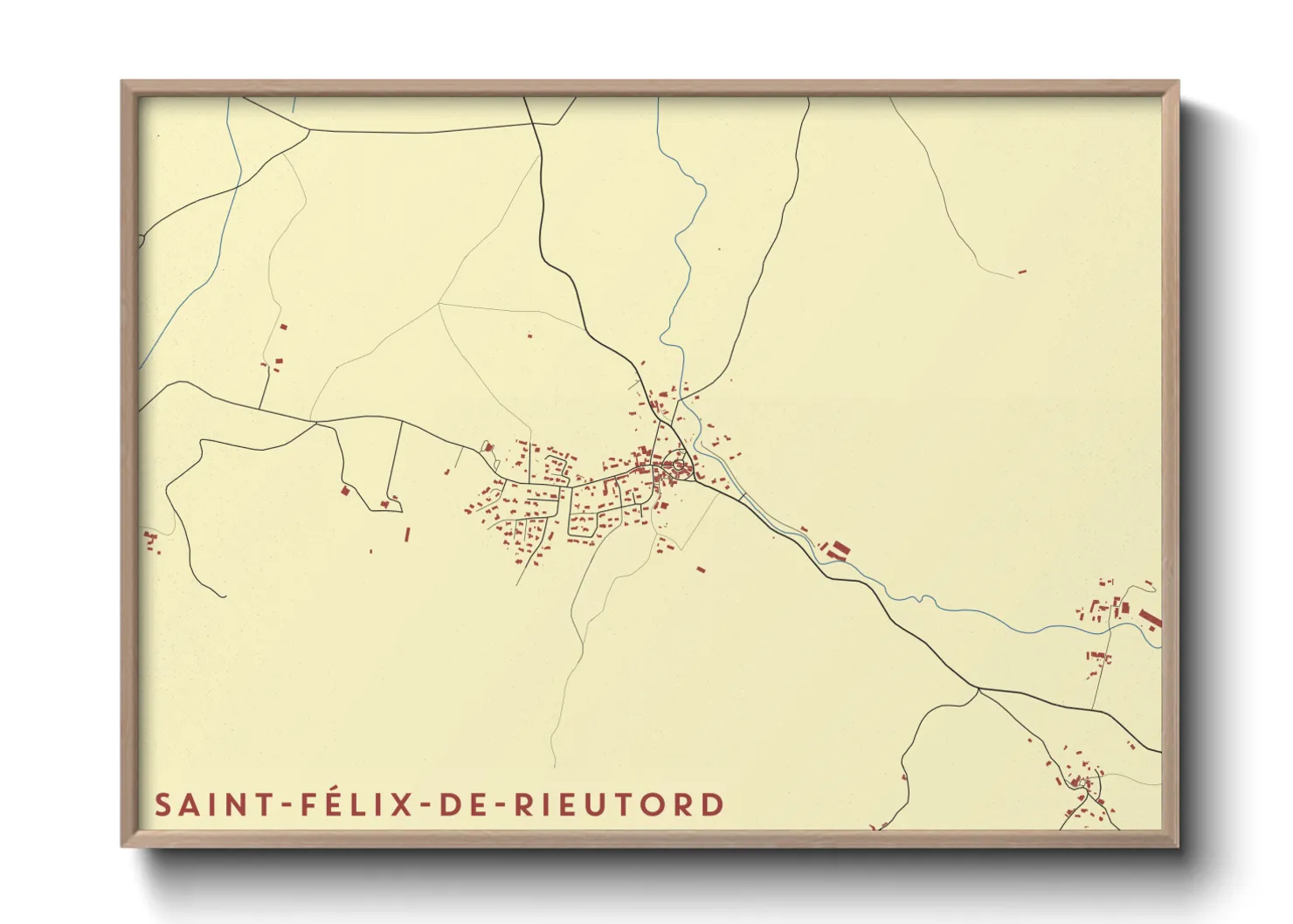 Une affiche de carte sur Saint-Félix-de-Rieutord