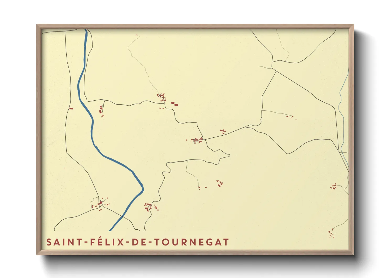 Une affiche de carte sur Saint-Félix-de-Tournegat