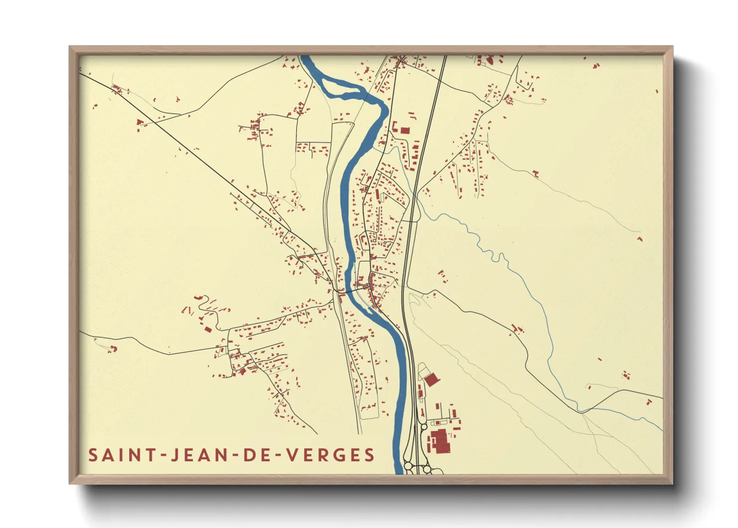 Une affiche de carte sur Saint-Jean-de-Verges