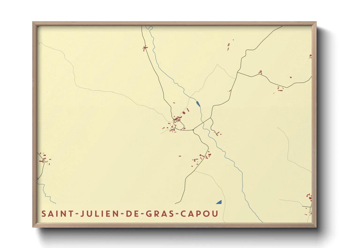 Une affiche de carte sur Saint-Julien-de-Gras-Capou