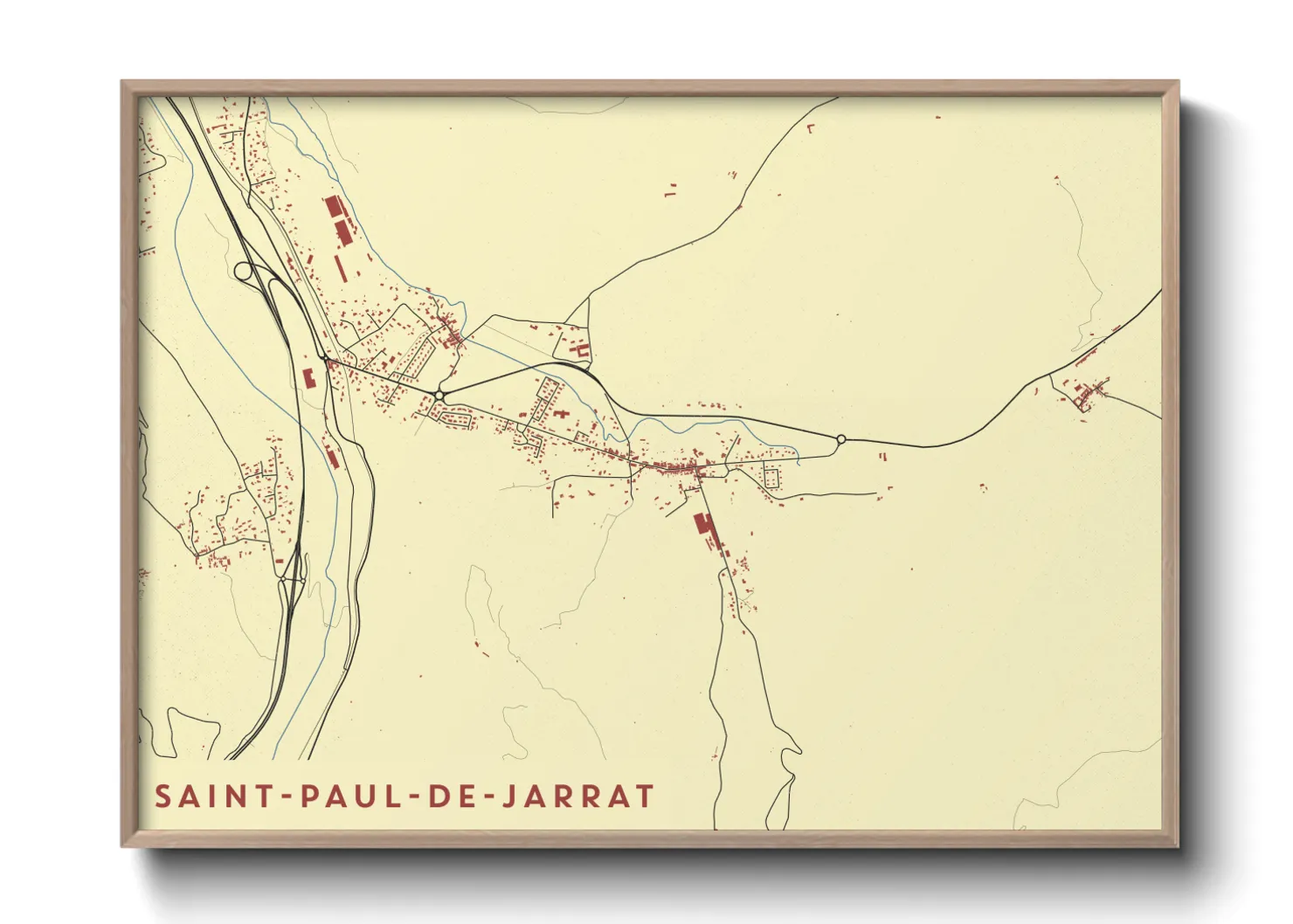 Une affiche de carte sur Saint-Paul-de-Jarrat