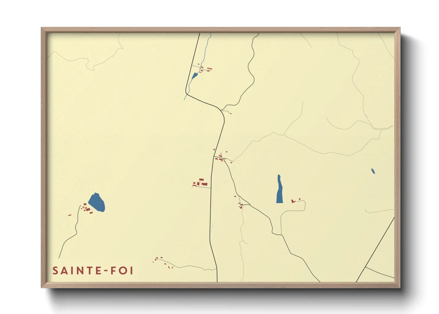 Une affiche de carte sur Sainte-Foi