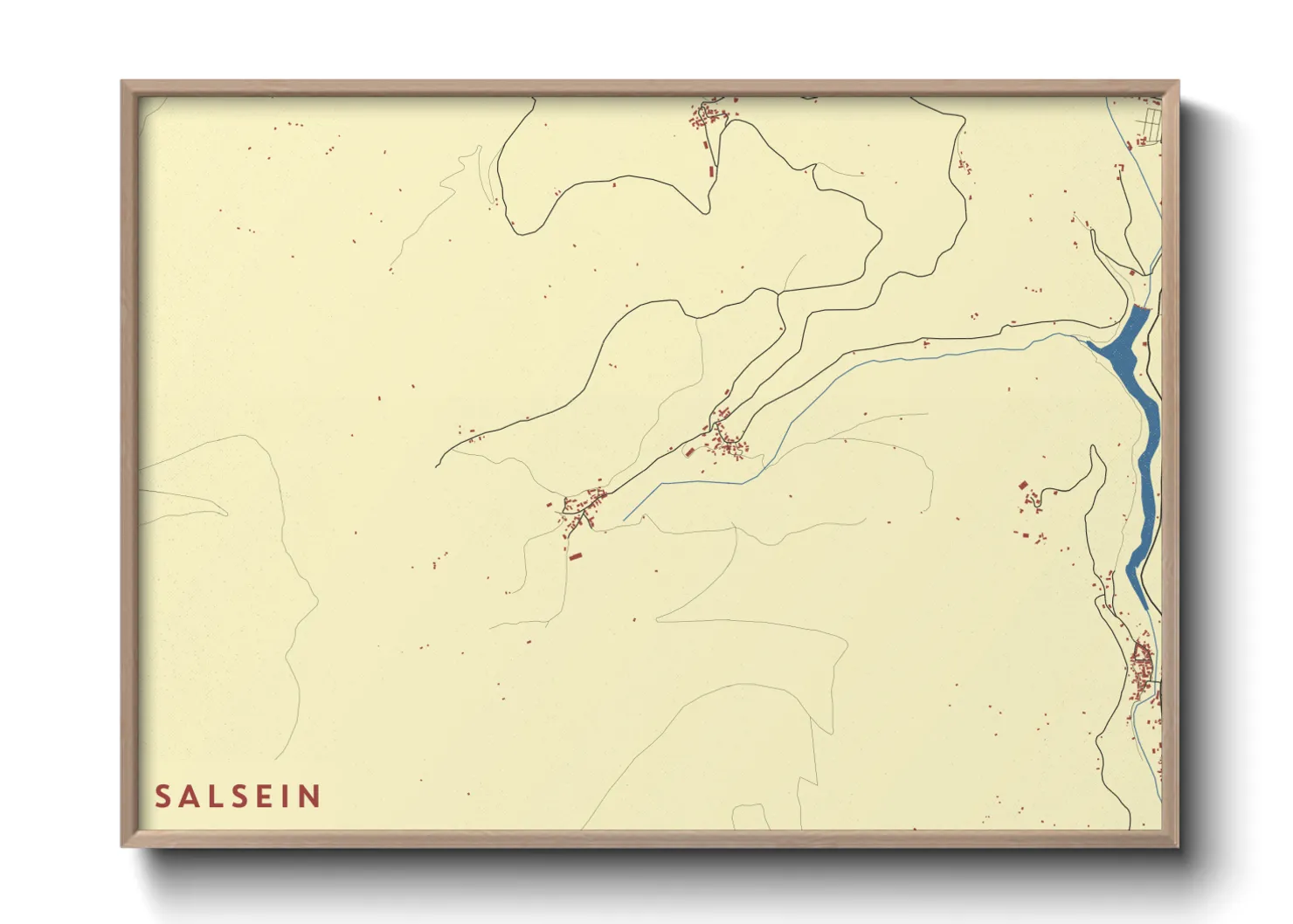 Une affiche de carte sur Salsein