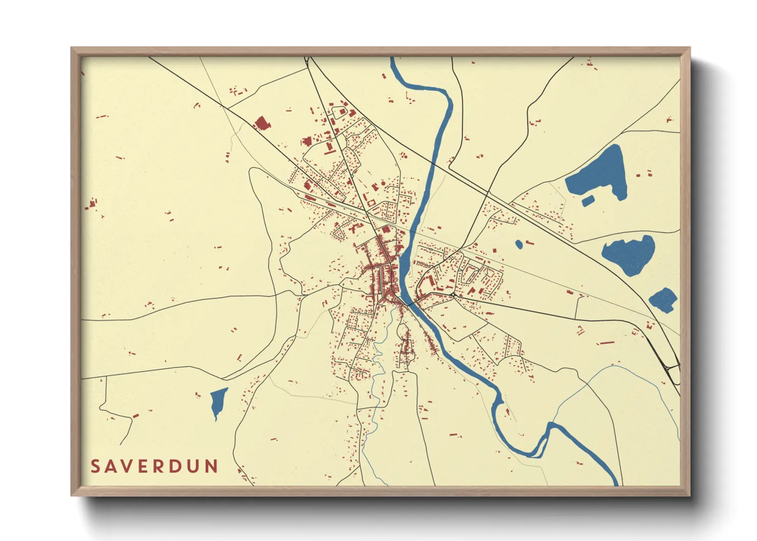 Une affiche de carte sur Saverdun