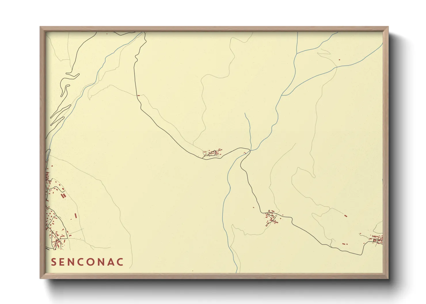 Une affiche de carte sur Senconac