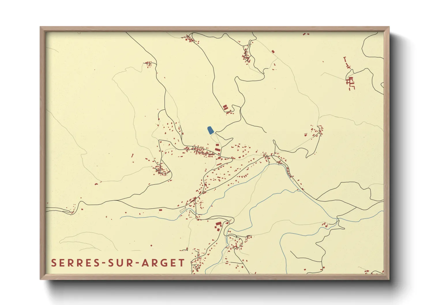 Une affiche de carte sur Serres-sur-Arget