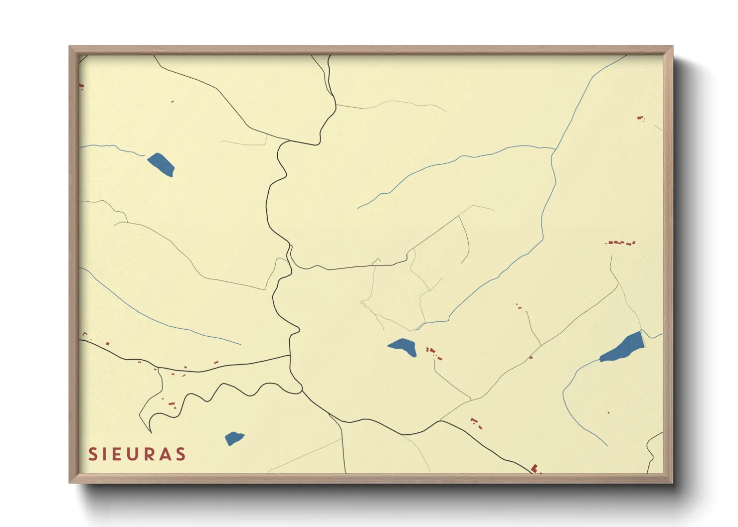 Une affiche de carte sur Sieuras