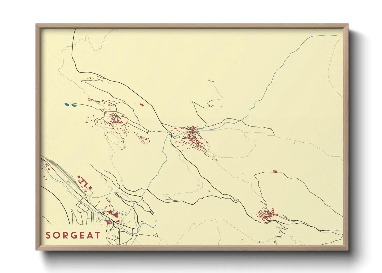 Une affiche de carte sur Sorgeat