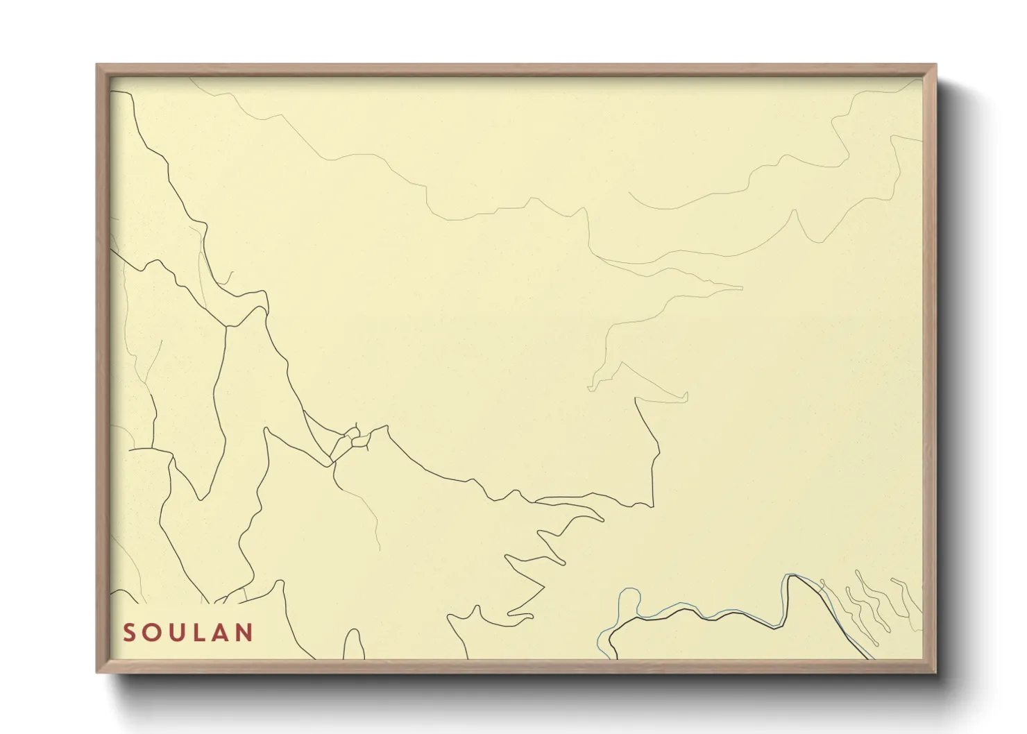 Une affiche de carte sur Soulan